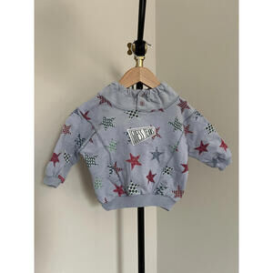 Vintage Guess Funwear Periwinkle Sweatshirt | Red & Blue Stars | Made in USA